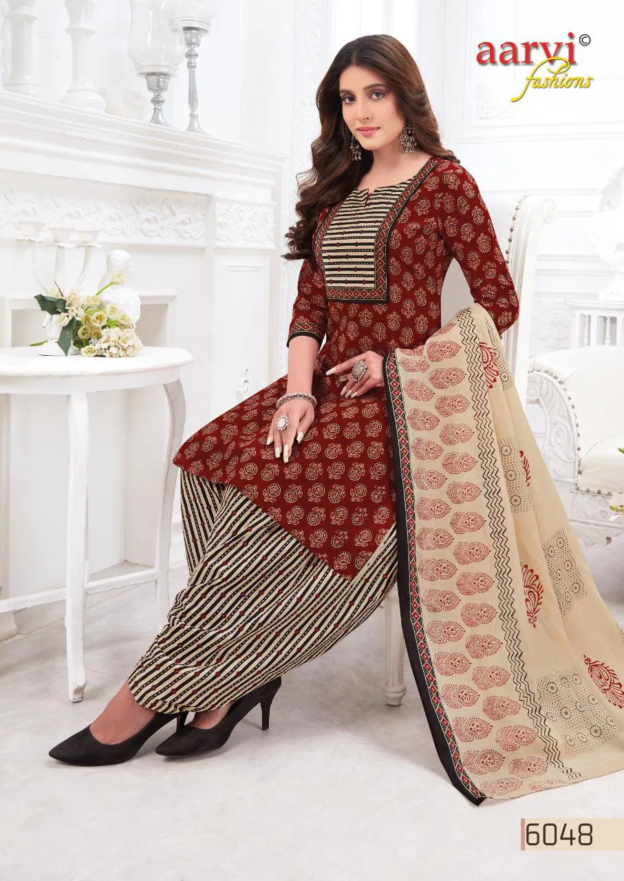Aarvi Special Patiyala 17 Printed Cotton Casual Daily Wear Dress Material Collection